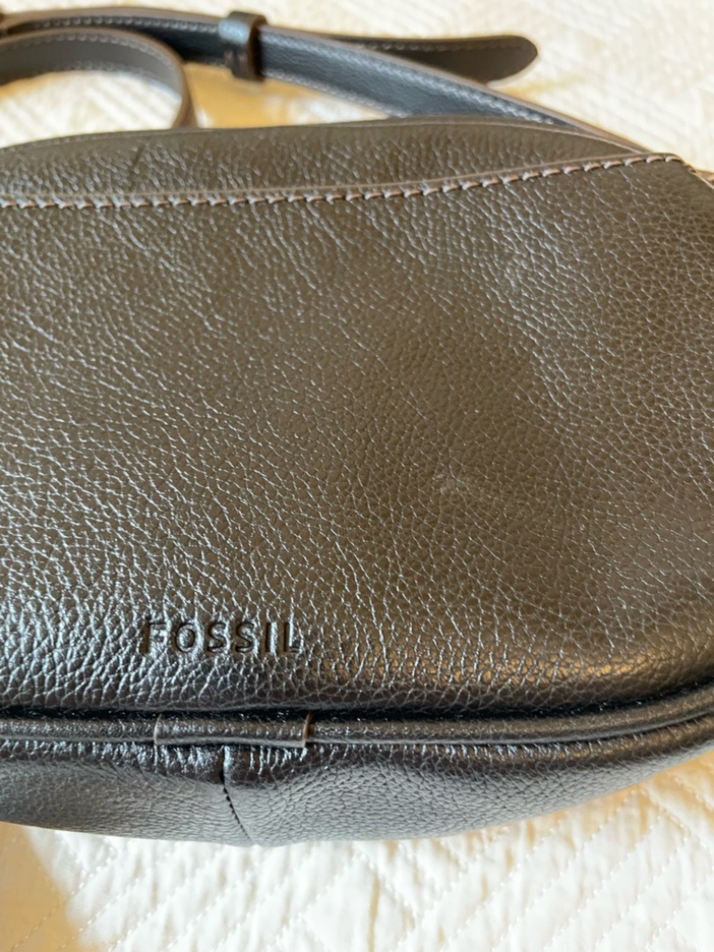 Fossil black cowhide leather crossbody bag - Picture 3 of 16